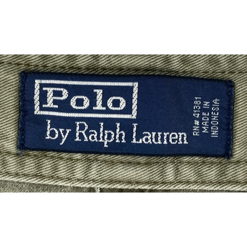 Polo Ralph Lauren 67 Chino Cargo Shorts Green Distressed Men's 35 10